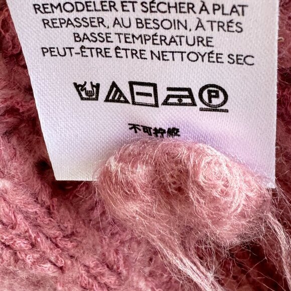 Anthropologie Rashida Open Cardigan Pink Chunky Open Cable Knit Oversized  Small - Picture 9 of 11